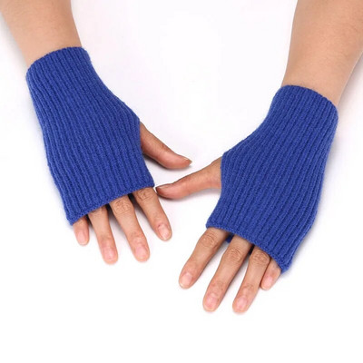 Nove zimske pletene rukavice za žene, muškarce, tople rukavice bez prstiju, mekane, debele, tople rastezljive rukavice za pisanje do pola prstiju