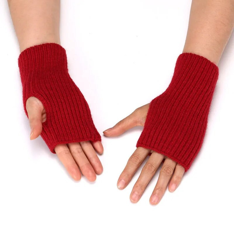 Uued talvised silmkoelised kindad naistele meestele, soojad sõrmedeta labakindad, pehmed paksud, soojad venivad varrukad.