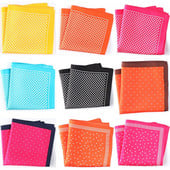 Tailor Smith tiszta selyem nyomott Hanky Pocket Square Kiváló minőségű új divatos pöttyös férfi zsebkendő különböző színekkel