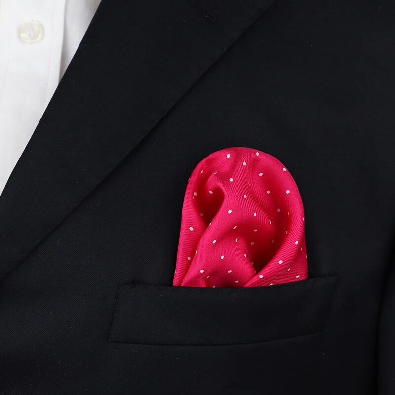 Tailor Smith tiszta selyem nyomott Hanky Pocket Square Kiváló minőségű új divatos pöttyös férfi zsebkendő különböző színekkel