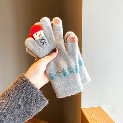 1 par slatkih rukavica za prste Božićne pletene rukavice Deblje tople rukavice za žene Djevojke Sportske rukavice za biciklizam na otvorenom Božićni dar