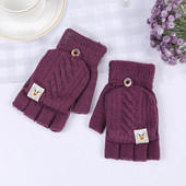 Téli női kötött kesztyűk divatos flip top kesztyűk elasztikus meleg félujjas ujjatlan írókesztyűk kültéri vezetéshez ujjatlan