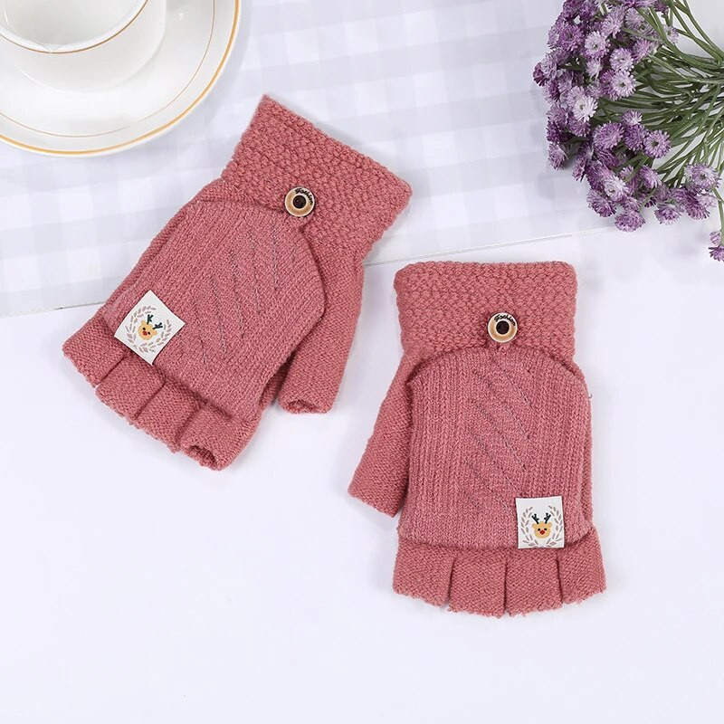 Téli női kötött kesztyűk divatos flip top kesztyűk elasztikus meleg félujjas ujjatlan írókesztyűk kültéri vezetéshez ujjatlan