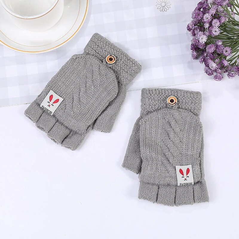 Téli női kötött kesztyűk divatos flip top kesztyűk elasztikus meleg félujjas ujjatlan írókesztyűk kültéri vezetéshez ujjatlan