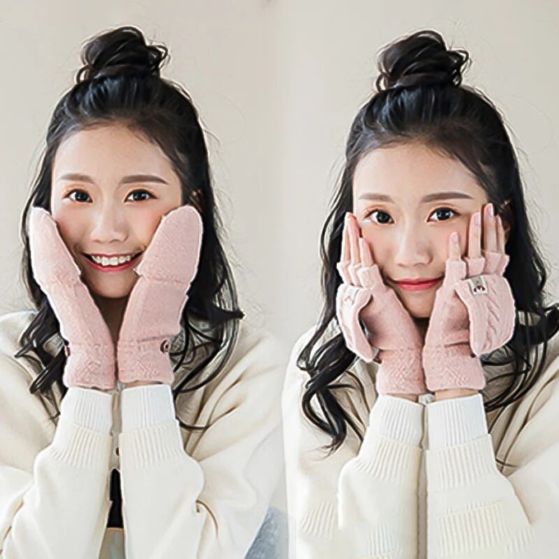 Téli női kötött kesztyűk divatos flip top kesztyűk elasztikus meleg félujjas ujjatlan írókesztyűk kültéri vezetéshez ujjatlan