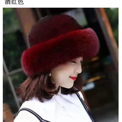 Zimska krznena kapa Ženska podebljana topla kapa ružičasta panama 2023 Udobna i mekana zaštita za uši, plišana kapa za umivaonik, ribička kapa