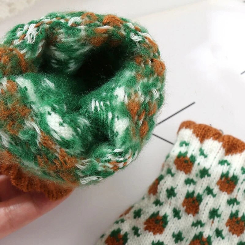 Γυναικεία χειμερινά γάντια μόδας Γλυκά πλεκτά γάντια από κασμίρ με πλήρες δάχτυλο Fleece Γυναικεία γυναικεία οθόνη αφής γάντια ποδηλασίας