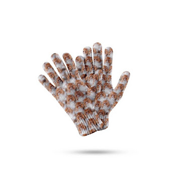 Модни компресионни ръкавици с модел на маргаритка Зимни спортни ръкавици със сензорен екран Удебелени женски мъжки топли еластични плетени ръкавици Hansker