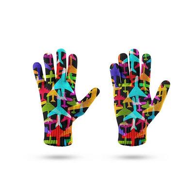 Modne kompresijske rukavice s uzorkom tratinčica Zimske sportske rukavice s ekranom osjetljivim na dodir Deblje Žene Muškarci Tople rastezljive pletene rukavice Hansker