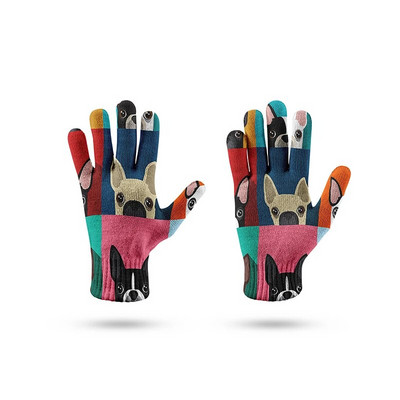 Modne kompresijske rukavice s uzorkom tratinčica Zimske sportske rukavice s ekranom osjetljivim na dodir Deblje Žene Muškarci Tople rastezljive pletene rukavice Hansker