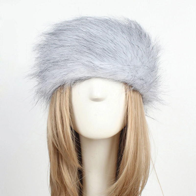 Téli fejpántok sapka nőknek Faux Fox szőrme sapka női kültéri meleg sapka bolyhos kalap hó vödör sapka 2023 divat