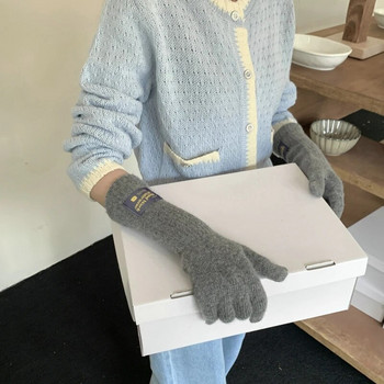 Μόδα μονόχρωμη οθόνη αφής πλεκτά γάντια γυναικεία χειμωνιάτικα γάντια ζεστά γάντια συμπαγή γάντια εργασίας γάντια εργασίας για γυναίκες