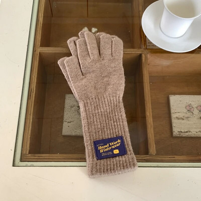 Modne jednobojne pletene rukavice s zaslonom osjetljivim na dodir Ženske zimske rukavice Tople rukavice Jednobojne radne rukavice Rukavice s rukavicama za žene