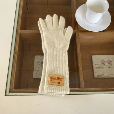 Modne jednobojne pletene rukavice s zaslonom osjetljivim na dodir Ženske zimske rukavice Tople rukavice Jednobojne radne rukavice Rukavice s rukavicama za žene