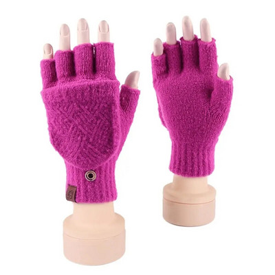 Naiste talvesoojad kindad paksenevad villased kindad, silmkoelised klapitavad sõrmedeta, paljastatud sõrm Paksud kindad ilma sõrmedeta.