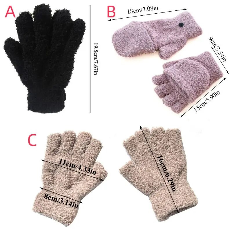 Moteriškos Vyriškos vilnos storos pirštinės žiemai sušildyti pliušiniai kailiniai pirštinės pirštinės Minkštos elastinės laisvalaikio tvirtos dviračių slidinėjimo pirštinės