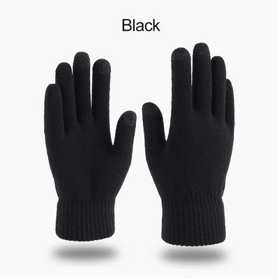 Jauni Ziemas Vīriešu Trikotāžas Cimdi Skārienekrāns Augstas kvalitātes vīriešu dūrainis Biezs Silts Vilnas Kašmira Cietie Sieviešu Biznesa Cimdi Rudens