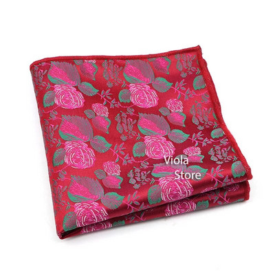 Divat Virágos Jacquard Kék Rózsaszín Piros Poliészter Férfi Alkalmi zseb négyzet Esküvői Patry Öltöny Ruha Zsebkendő Hankies Kiegészítő