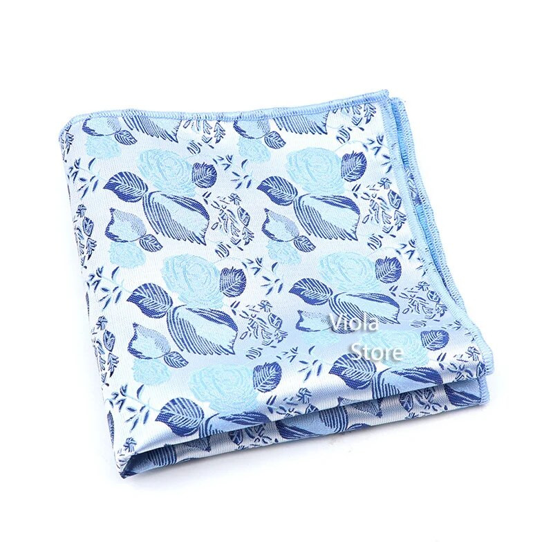 Divat Virágos Jacquard Kék Rózsaszín Piros Poliészter Férfi Alkalmi zseb négyzet Esküvői Patry Öltöny Ruha Zsebkendő Hankies Kiegészítő