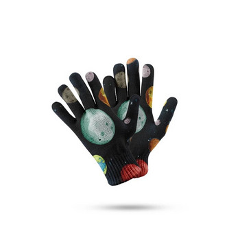 Fashion Universe Planet Pattern Χειμερινά γάντια πολλαπλών λειτουργιών πλεκτά γάντια αφής ανδρικά και γυναικεία μαλακά ζεστά γάντια