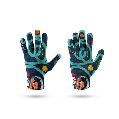 Mados Universe Planet Pattern Žieminės pirštinės Daugiafunkcinės megztos pirštinės su jutikliniu ekranu vyriškos ir moteriškos minkštos šiltos pirštinės