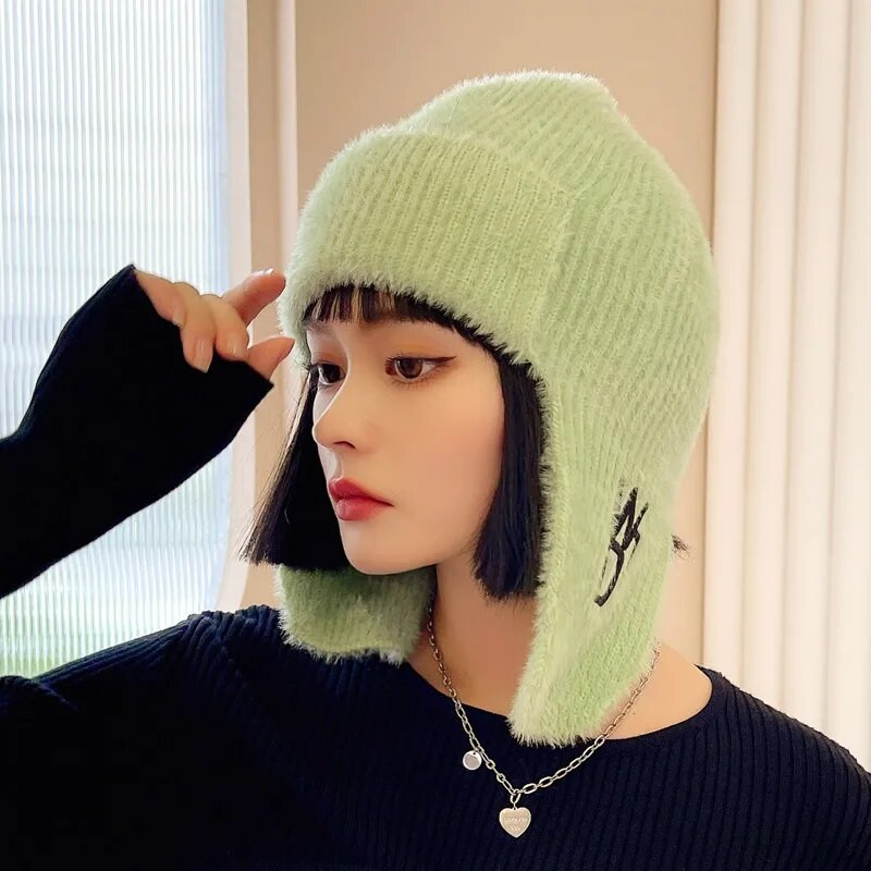 Ziemas cepure Uzglabā siltumu Bomber Cepure Sieviešu ziemas Aviator Trooper Samts Silts Ausu Aizsargpupiņas Krievu Sievietēm Auskaru vāciņi