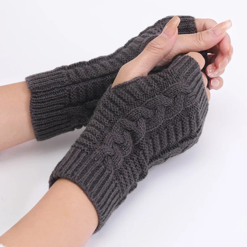 Ženske zimske rukavice od meke tople vune za pletenje ruku kratke tople rukavice bez prstiju Handschoenen Unisex Guantes