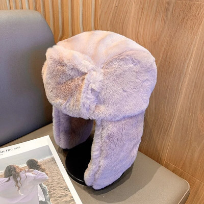Sieviešu ziemas biezināta silta beanie krievu cepures korejiešu modes Ushanka Earflap pilot cepure Sieviešu tendence Bomber cepure regulējama