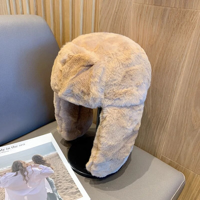 Sieviešu ziemas biezināta silta beanie krievu cepures korejiešu modes Ushanka Earflap pilot cepure Sieviešu tendence Bomber cepure regulējama
