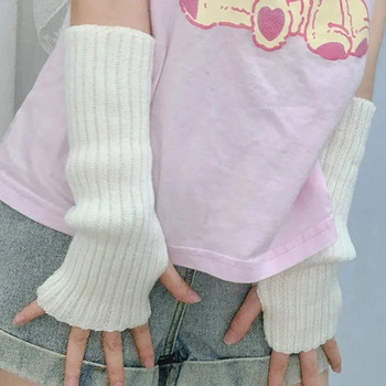 Μακριά γάντια χωρίς δάχτυλα Γυναικεία γάντια Χειμερινά πιο ζεστά πλεκτά μπράτσα Μόδα Casual μαλακά ρούχα για κορίτσια Πανκ γοτθικά γάντια