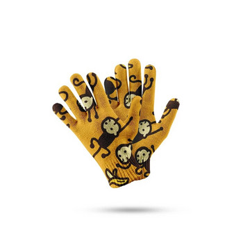 Γάντια κήπου μαϊμού αλεπού κινουμένων σχεδίων τρισδιάστατα τυπωμένα χαριτωμένα γυναικεία γυναικεία ανδρικά πλεκτά γάντια ελαστικά αντιολισθητικά αντιολισθητικά ανοιξιάτικα γάντια