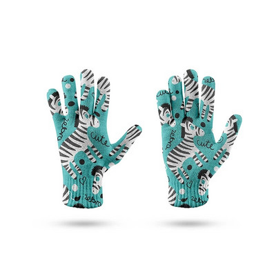 Crtani majmun lisica vrtne rukavice 3D ispisane slatke Harajuku ženske muške rastezljive pletene rukavice protiv klizanja otporne na vjetar rukavice za proljetnu vožnju