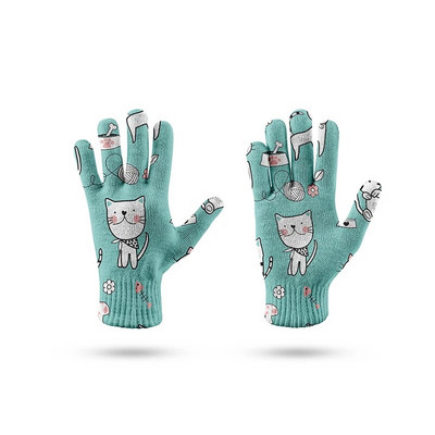Crtani majmun lisica vrtne rukavice 3D ispisane slatke Harajuku ženske muške rastezljive pletene rukavice protiv klizanja otporne na vjetar rukavice za proljetnu vožnju