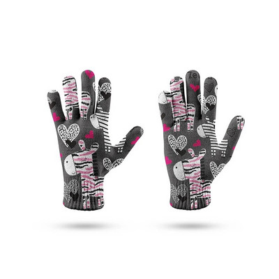 Crtani majmun lisica vrtne rukavice 3D ispisane slatke Harajuku ženske muške rastezljive pletene rukavice protiv klizanja otporne na vjetar rukavice za proljetnu vožnju