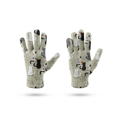Crtani majmun lisica vrtne rukavice 3D ispisane slatke Harajuku ženske muške rastezljive pletene rukavice protiv klizanja otporne na vjetar rukavice za proljetnu vožnju