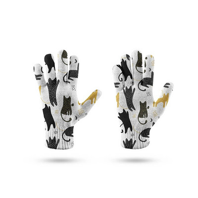 Crtani majmun lisica vrtne rukavice 3D ispisane slatke Harajuku ženske muške rastezljive pletene rukavice protiv klizanja otporne na vjetar rukavice za proljetnu vožnju