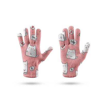 Crtani majmun lisica vrtne rukavice 3D ispisane slatke Harajuku ženske muške rastezljive pletene rukavice protiv klizanja otporne na vjetar rukavice za proljetnu vožnju