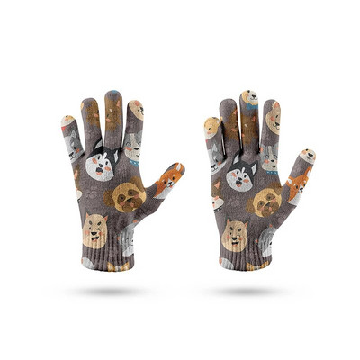 Crtani majmun lisica vrtne rukavice 3D ispisane slatke Harajuku ženske muške rastezljive pletene rukavice protiv klizanja otporne na vjetar rukavice za proljetnu vožnju