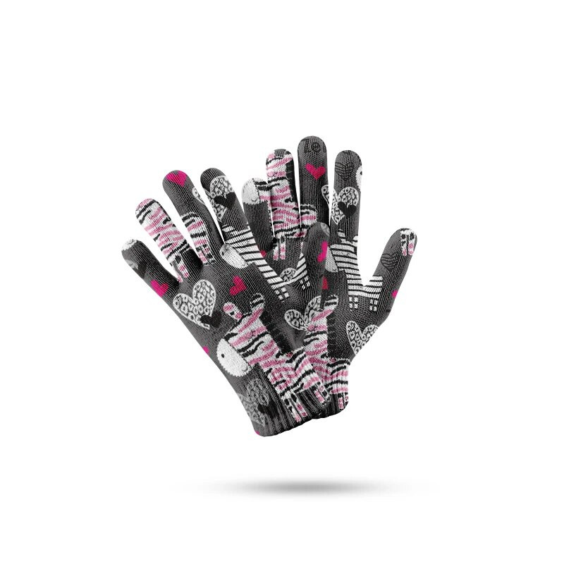 Crtani majmun lisica vrtne rukavice 3D ispisane slatke Harajuku ženske muške rastezljive pletene rukavice protiv klizanja otporne na vjetar rukavice za proljetnu vožnju