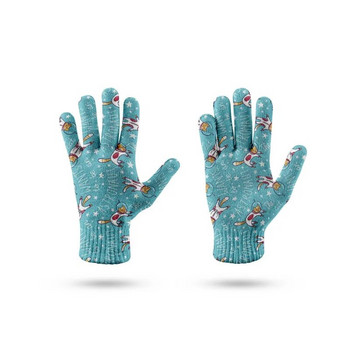 Νέο γκράφιτι με οθόνη αφής γάντια μόδας Γυναικεία πλεκτά γάντια με πλήρες δάχτυλο ανδρικά γάντια χειμερινών Χριστουγέννων Handschuhe