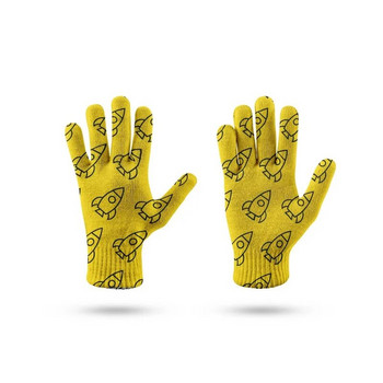Нови ръкавици със сензорен екран с графити Модни дамски плетени ръкавици с цял пръст Мъжки зимни коледни ръкавици Handschuhe