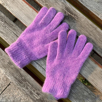 Χειμερινά πλεκτά γάντια Γάντια μαθητή παχύ κρατήστε ζεστό Γάντια γούνας σε εξωτερικούς χώρους Οδήγηση Ποδηλασία γραφείου Βελούδινα γάντια με όλο το δάχτυλο