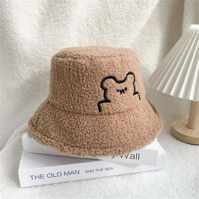 Jēra mākslīgās kažokādas kausa cepure Jauki aitas ausis ziemas siltie cepures sievietēm Lady Thicken Bob Panama āra zvejnieka cepures cepures meitenes