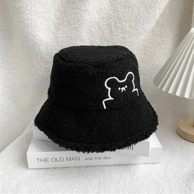 Jēra mākslīgās kažokādas kausa cepure Jauki aitas ausis ziemas siltie cepures sievietēm Lady Thicken Bob Panama āra zvejnieka cepures cepures meitenes