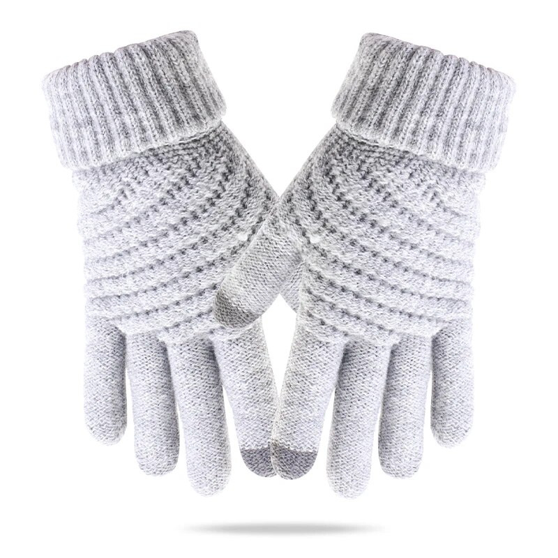 Nove zimske rukavice s ekranom osjetljivim na dodir Muške ženske skijaške rukavice Zimske zagrijane pune prste Imitacija vune Tople pletene rukavice otporne na vjetar