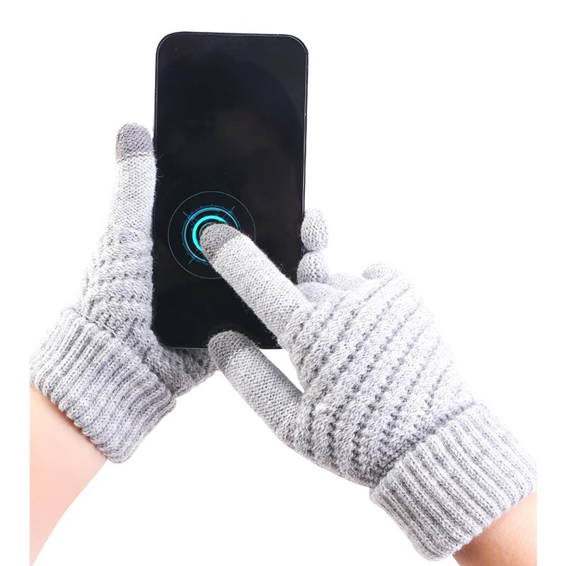 Nove zimske rukavice s ekranom osjetljivim na dodir Muške ženske skijaške rukavice Zimske zagrijane pune prste Imitacija vune Tople pletene rukavice otporne na vjetar