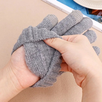 Χειμερινά ανδρικά πλεκτά γάντια οθόνη αφής υψηλής ποιότητας γάντι χοντρό ζεστό μαλλί Κασμίρ μονόχρωμο Ανδρικά επαγγελματικά γάντια Keep Warm