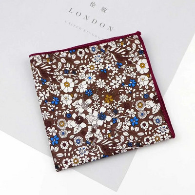 100% pamuk otisnuta maramica od meke tkanine cvjetni rupčić za muškarce s džepnim kvadratom moderan poklon dodaci za večeru za zabavu visoke kvalitete