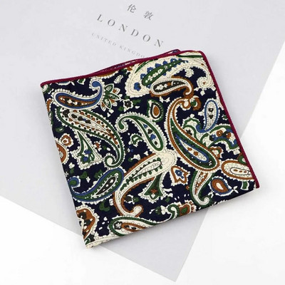 100% pamuk otisnuta maramica od meke tkanine cvjetni rupčić za muškarce s džepnim kvadratom moderan poklon dodaci za večeru za zabavu visoke kvalitete