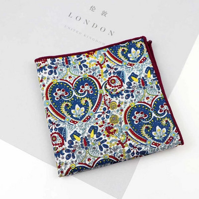 100% pamuk otisnuta maramica od meke tkanine cvjetni rupčić za muškarce s džepnim kvadratom moderan poklon dodaci za večeru za zabavu visoke kvalitete